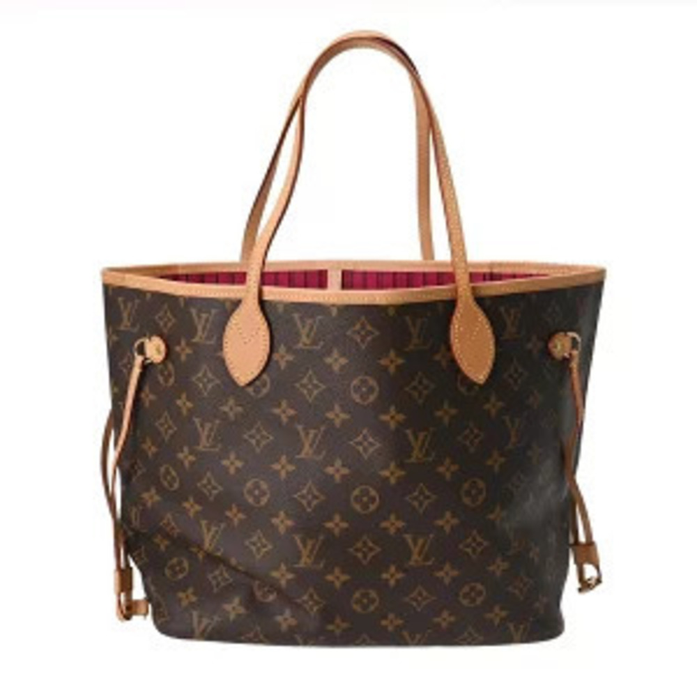 Louis Vuitton Monogram Neverfull Pivoine Canvas Tote Bag Brown
